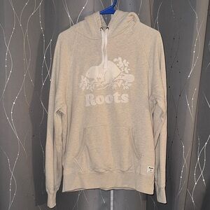 Roots Men’s Small Organic Original Light Beige Kanga Hoodie